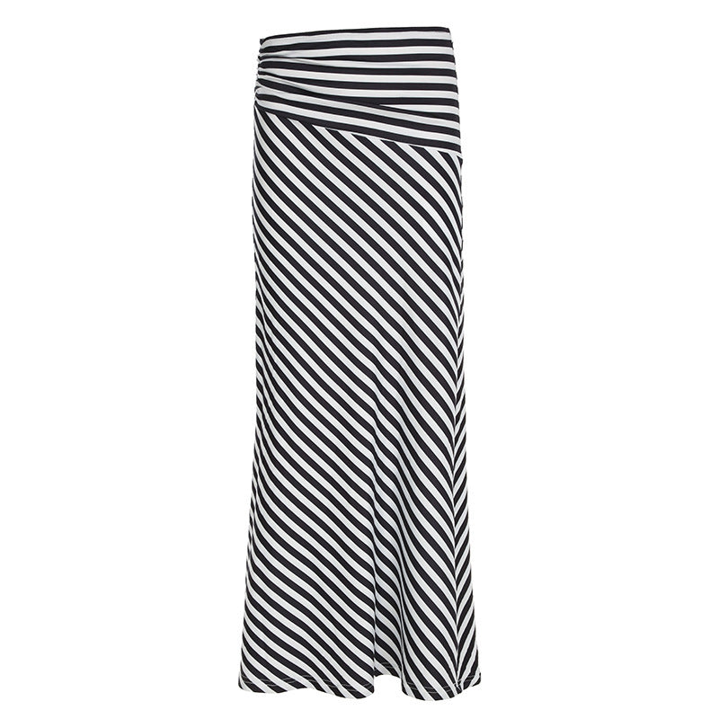 Elastic Hip Long Skirt