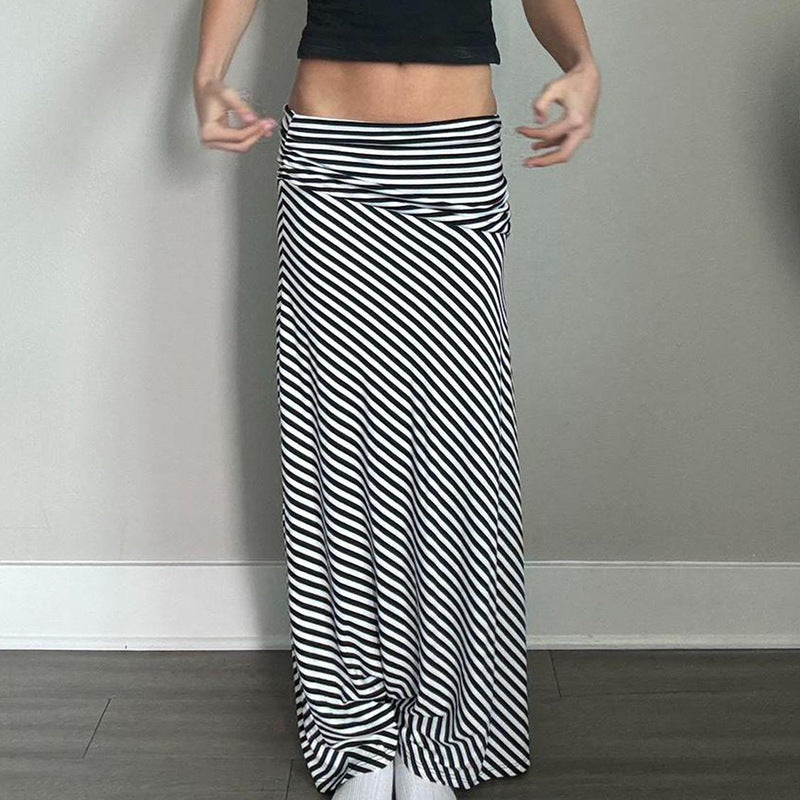 Elastic Hip Long Skirt