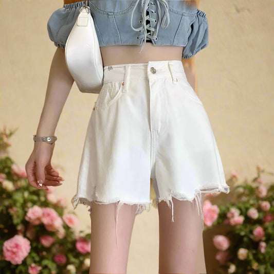 Wide Denim Shorts
