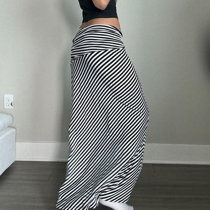 Elastic Hip Long Skirt